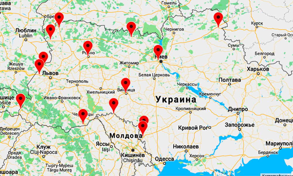 Мережа представництв та філій СП ТОВ "PST Україна"